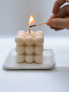 Ivory Bubble candle